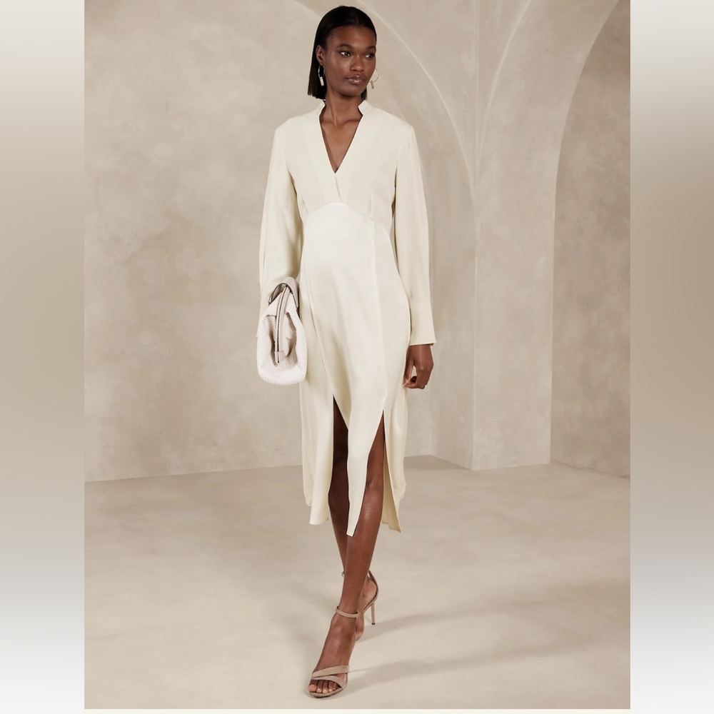 New! BANANA REPUBLIC Susana Midi Dress, in Stone Wash, size 14 🎁